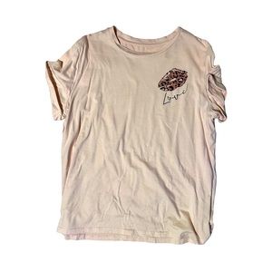 💗💗Cheetah Print Kiss Short Sleeve Top Sz XL💗💗